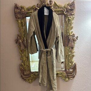 Vintage Ralph Lauren Tan and black cotton men’s robe